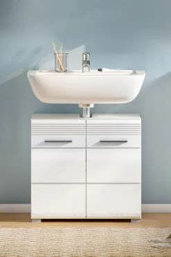 Home affaire Waschbeckenunterschrank »Malmö, Breite 60 cm, 2 Tür, 2 Fächer, mit Siphonausschnitt, MDF-Front« in verschiedenen Farben erhältlich, Badmöbel, Badschrank, Kommode, Bad