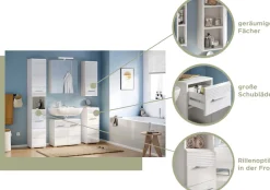 Home affaire Waschbeckenunterschrank »Malmö, Breite 60 cm, 2 Tür, 2 Fächer, mit Siphonausschnitt, MDF-Front« in verschiedenen Farben erhältlich, Badmöbel, Badschrank, Kommode, Bad