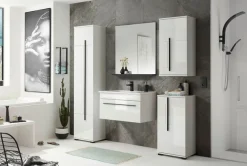 Home affaire Waschtisch »Cantara, Waschtisch inkl. Waschbecken, modernes Design« mit schwarzen Griffen, ausreichend Stauraum