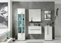 Home affaire Waschtisch »Cantara, Waschtisch inkl. Waschbecken, modernes Design« mit schwarzen Griffen, ausreichend Stauraum