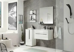Home affaire Waschtisch »Cantara, Waschtisch inkl. Waschbecken, modernes Design« mit schwarzen Griffen, ausreichend Stauraum