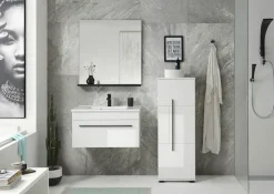 Home affaire Waschtisch »Cantara, Waschtisch inkl. Waschbecken, modernes Design« mit schwarzen Griffen, ausreichend Stauraum
