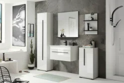 Home affaire Waschtisch »Cantara, Waschtisch inkl. Waschbecken, modernes Design« mit schwarzen Griffen, ausreichend Stauraum