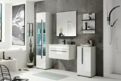Home affaire Waschtisch »Cantara, Waschtisch inkl. Waschbecken, modernes Design« mit schwarzen Griffen, ausreichend Stauraum