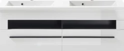 Home affaire Waschtisch »Cantara, Waschtisch inkl. Waschbecken, modernes Design« mit schwarzen Griffen, ausreichend Stauraum