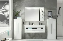 Home affaire Waschtisch »Cantara, Waschtisch inkl. Waschbecken, modernes Design« mit schwarzen Griffen, ausreichend Stauraum