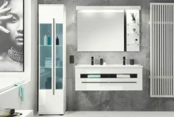Home affaire Waschtisch »Cantara, Waschtisch inkl. Waschbecken, modernes Design« mit schwarzen Griffen, ausreichend Stauraum
