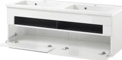 Home affaire Waschtisch »Cantara, Waschtisch inkl. Waschbecken, modernes Design« mit schwarzen Griffen, ausreichend Stauraum