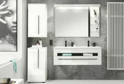 Home affaire Waschtisch »Cantara, Waschtisch inkl. Waschbecken, modernes Design« mit schwarzen Griffen, ausreichend Stauraum