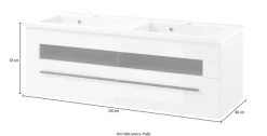 Home affaire Waschtisch »Cantara, Waschtisch inkl. Waschbecken, modernes Design« mit schwarzen Griffen, ausreichend Stauraum