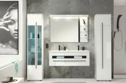Home affaire Waschtisch »Cantara, Waschtisch inkl. Waschbecken, modernes Design« mit schwarzen Griffen, ausreichend Stauraum