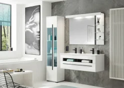 Home affaire Waschtisch »Cantara, Waschtisch inkl. Waschbecken, modernes Design« mit schwarzen Griffen, ausreichend Stauraum