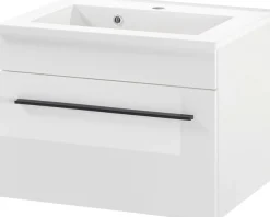 Home affaire Waschtisch »Cantara, Waschtisch inkl. Waschbecken, modernes Design« mit schwarzem Griff, ausreichend Stauraum