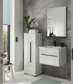 Home affaire Waschtisch »Cantara, Waschtisch inkl. Waschbecken, modernes Design« mit schwarzem Griff, ausreichend Stauraum