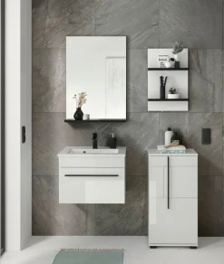 Home affaire Waschtisch »Cantara, Waschtisch inkl. Waschbecken, modernes Design« mit schwarzem Griff, ausreichend Stauraum