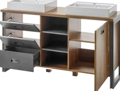 Home affaire Waschtisch »Detroit, Unterschrank mit Apothekergriff, Badschrank, Industrialdesign«