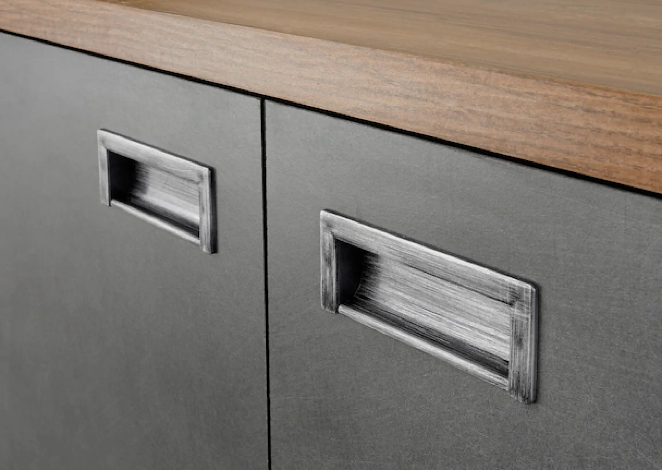 Home affaire Waschtisch »Detroit, Unterschrank mit Apothekergriff, Badschrank, Industrialdesign« Eiche Dekor, mit Stauraum, inkl. Mineralguss-Waschbecken, Breite 91 cm