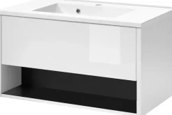 Home affaire Waschtisch »Studio Line, Waschtisch inkl. Waschbecken, modernes Design« in zwei Farben verfügbar, ausreichend Stauraum