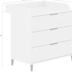 Home affaire Wickelkommode »ARI, 3 Schubladen« inklusive Wickelaufsatz, Schubladen mit Soft-Close-Funktion 94,7 cm