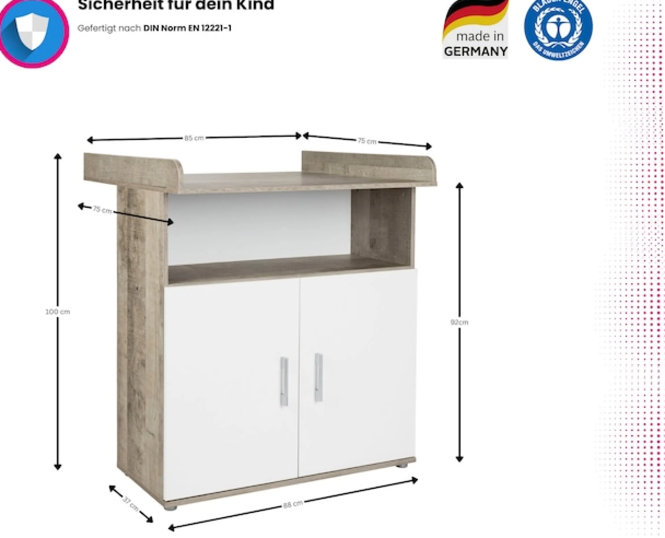 Home affaire Wickelkommode »Henning« bis 15 kg 88 cm