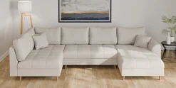 Home affaire Wohnlandschaft »CHARRE U-Form mit Ottomane, Maße B/T/H: 310/161/81 cm« feine Steppung, lose Rücken- und Zierkissen, auch in Cord und Bouclé