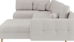 Home affaire Wohnlandschaft »CHARRE U-Form mit Ottomane, Maße B/T/H: 310/161/81 cm« feine Steppung, lose Rücken- und Zierkissen, auch in Cord und Bouclé