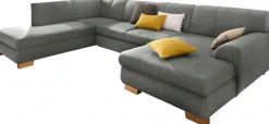 Home affaire Wohnlandschaft »Nika zeitlos und elegant, viel Platz, U-Form« Wohnlandschaft, MELROSE®/Struktur oder Struktur fein