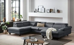 Home affaire Wohnlandschaft »Pilot U-Form« mit Kopfteilverstellung, wahlweise mit Schlaffunktion & Bettkasten