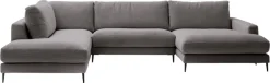 Home affaire Wohnlandschaft »Downtown XXL B/T/H: 341/223/84 cm Loungemöbel zum Relaxen« weicher Sitzkomfort, Cord-Bezug, weicher Sitzkomfort U-Form