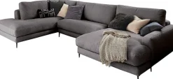 Home affaire Wohnlandschaft »Downtown XXL B/T/H: 341/223/84 cm Loungemöbel zum Relaxen« weicher Sitzkomfort, Cord-Bezug, weicher Sitzkomfort U-Form