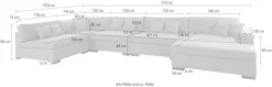 Home affaire Wohnlandschaft »Skara XXL U-Form« Lounge-Sofa XXL mit Federkern-Polsterung, in vielen Bezugsvarianten