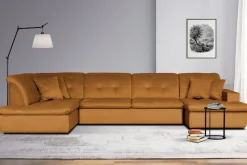 Home affaire Wohnlandschaft »BRISBANE NEU U-Form« mit feiner Steppung, Matten-Optik, incl. Zierkissen