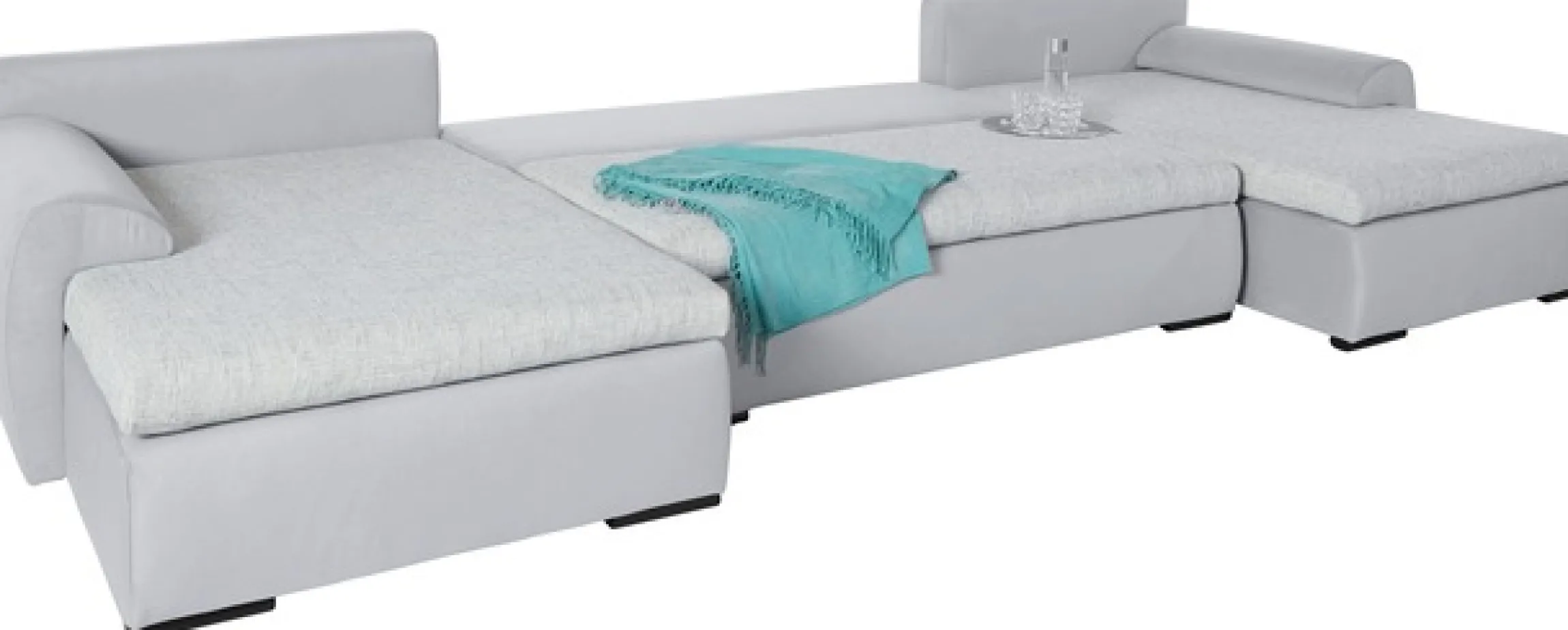 Home affaire Wohnlandschaft »Win U-Form, B: 366 cm - OTTO. Verlässliche Qualität.« Schlaffunktion, Bettkasten & 5 Zierkissen