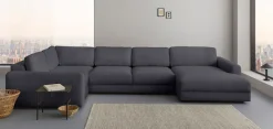 Home affaire Wohnlandschaft »Bloomfield, Mega Polsterprogramm, Breite 405cm, viel Platz, U-Form« mit extra tiefer Sitzfläche, wahlweise mit Sitztiefenverstellung