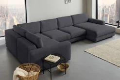 Home affaire Wohnlandschaft »Bloomfield, Mega Polsterprogramm, Breite 405cm, viel Platz, U-Form« mit extra tiefer Sitzfläche, wahlweise mit Sitztiefenverstellung
