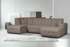 Home affaire Wohnlandschaft »Nosia U-Form« incl. 2 Zierkissen, mit feiner Steppung
