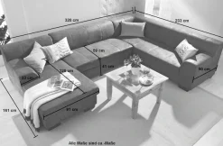 Home affaire Wohnlandschaft »Falk klare Linien, zeitlos und komfortabel, U-Form« mit Federkern und wahlweise mit Bettfunktion