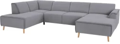 Home affaire Wohnlandschaft »Janek Scandic Design, elegant und zeitlos U-Form« mit Federkern und Keder in scandinavischem Design