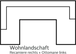 Home affaire Wohnlandschaft »Janek Scandic Design, elegant und zeitlos U-Form« mit Federkern und Keder in scandinavischem Design