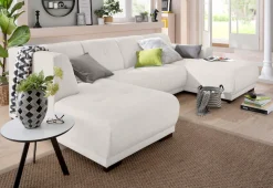 Home affaire Wohnlandschaft »Langeland U-Form« incl. 2 Zierkissen, Recamiere wahlweise links oder rechts