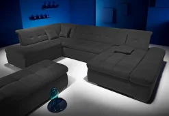Home affaire Wohnlandschaft »U-Form« wahlweise mit Bett- und Armlehnfunktion