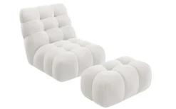 Home affaire XXL-Sessel »AURELIAN Loveseat XXL mit Hocker im Set, Lese-Sessel, Relaxsessel,« mit Wellenunterfederung, Struktur fein, Struktur grob, Velours