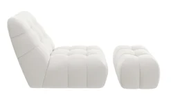 Home affaire XXL-Sessel »AURELIAN Loveseat XXL mit Hocker im Set, Lese-Sessel, Relaxsessel,« mit Wellenunterfederung, Struktur fein, Struktur grob, Velours