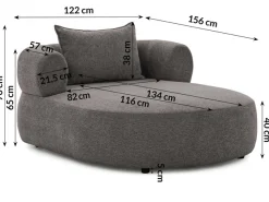 Home affaire XXL-Sessel »LUSSAC Loveseat extra tief, große Sitzfläche, Maße B/T/H: 123/158/78cm« hoher Sitzkomfort und modernes Design, Sofa ohne Bettfunktion