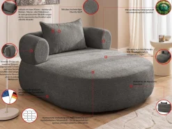Home affaire XXL-Sessel »LUSSAC Loveseat extra tief, große Sitzfläche, Maße B/T/H: 123/158/78cm« hoher Sitzkomfort und modernes Design, Sofa ohne Bettfunktion