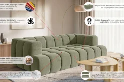 homsy by Ana Johnson Big-Sofa »»XL« BOUBELLE Design-Sofa extra tief, Bubble-Optik, Breite 246 cm« 4-Sitzer mit Wellenunterfederung, XL Sitztiefe 100 cm