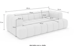 homsy by Ana Johnson Big-Sofa »»XL« BOUBELLE Design-Sofa extra tief, Bubble-Optik, Breite 246 cm« 4-Sitzer mit Wellenunterfederung, XL Sitztiefe 100 cm