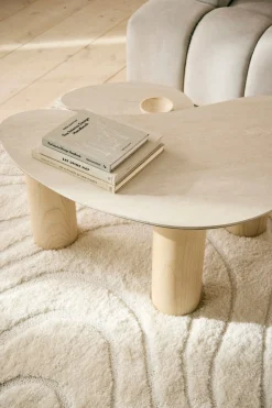 homsy by Ana Johnson Couchtisch »Laysy« Set, 2 Stk. tlg. mit einer Keramikplatte und massiven Eschenholzbeinen