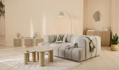 homsy by Ana Johnson Couchtisch »Laysy« Set, 2 Stk. tlg. mit einer Keramikplatte und massiven Eschenholzbeinen