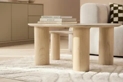 homsy by Ana Johnson Couchtisch »Laysy« Set, 2 Stk. tlg. mit einer Keramikplatte und massiven Eschenholzbeinen